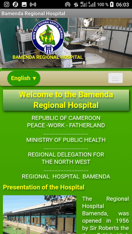 ​Application androide du site internet Hôpital Regional de Bamenda