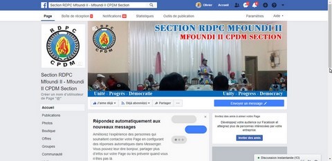 ​Page Facebook professionnelle Section RDPC Mfoundi II